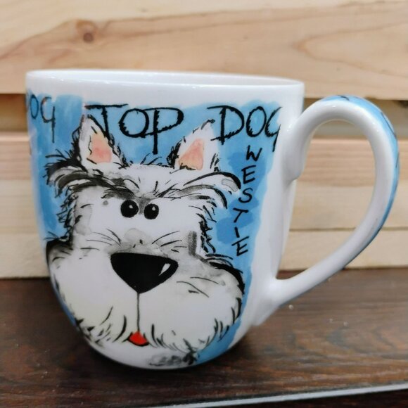 Top Dog Mug By Rose Of England Fine Bone China Westie Bulldog Greyhound Puppy - Picture 1 of 6